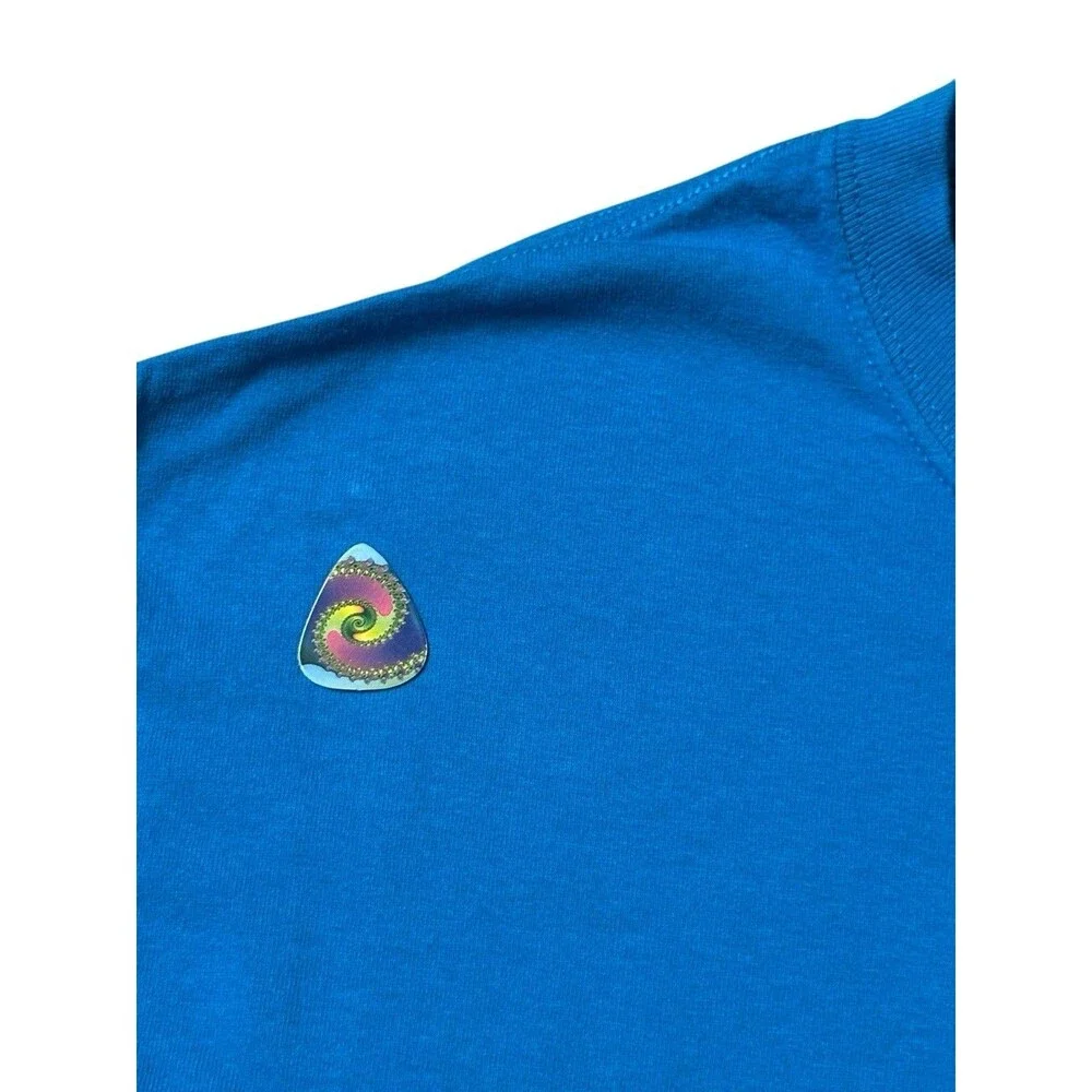 Trader Joes T-shirt L torquoise blue grocery store employee crew market
